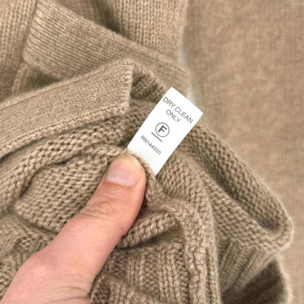 The Doffer Boys Cashmere Favourite Old Cardigan Tan Medium V-neck Button Front - Picture 9 of 9